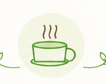 湯気の立つコーヒーカップのイラスト